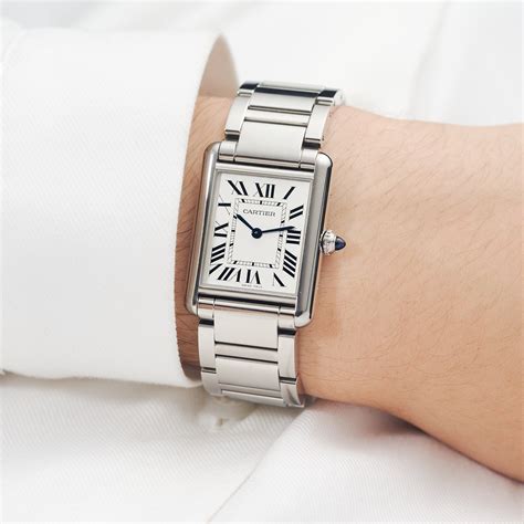 cartier tank stainless steel